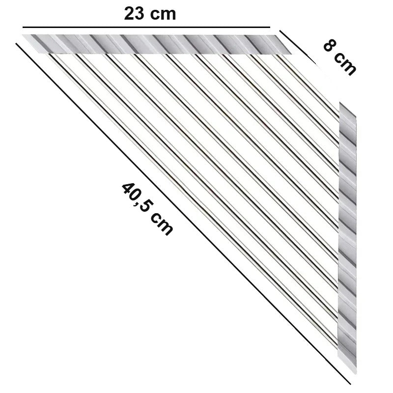 Dimensions de l'égouttoir d'angle pour évier