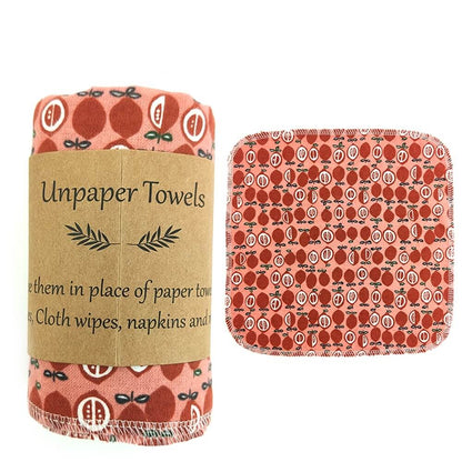 Kit cuisine zéro déchet, essuie-tout lavable motif pommes rouges