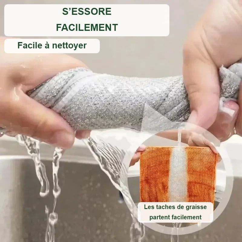 Lavette en fil métallique qui s'essore facilement