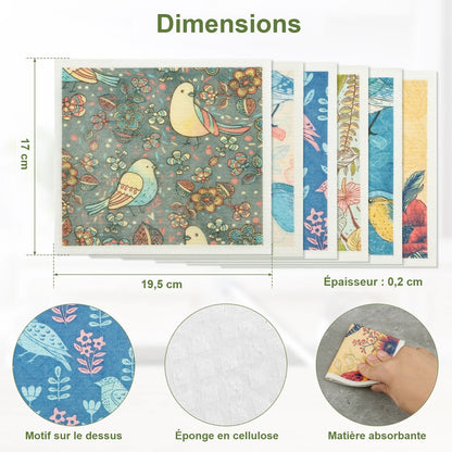 Dimensions de la lavette suédoise, 19,5 x 17 cm
