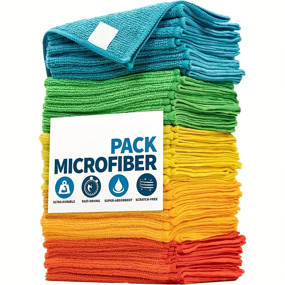 Lot de 20 lavettes microfibre de couleurs assorties