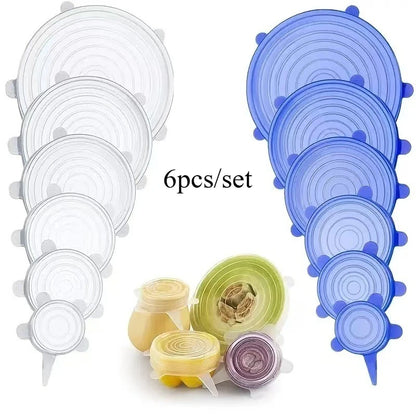 Lot de 6 couvercles en silicone de tailles différentes