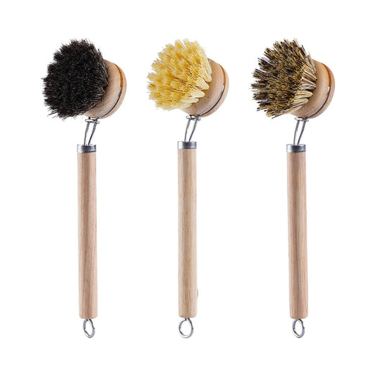 Brosses à vaisselle en bois, trois types de poils