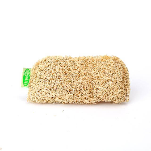Kit cuisine zéro déchet, éponge luffa vaisselle rectangle