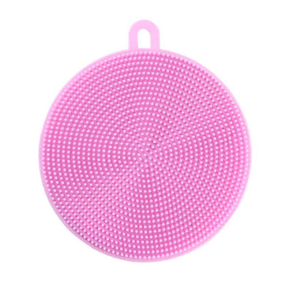Lot de 5 éponges en silicone pour la vaisselle, coloris rose