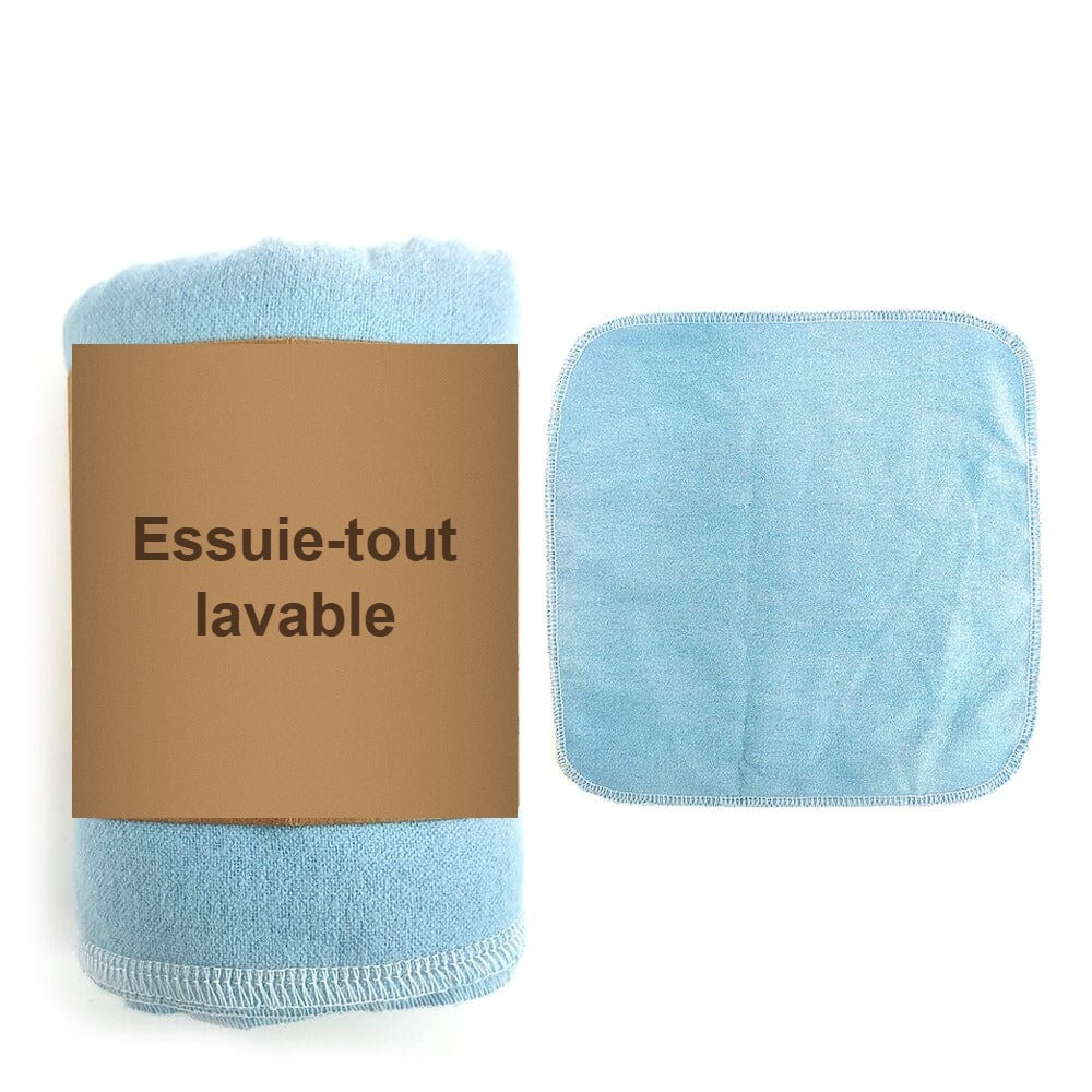 Kit cuisine zéro déchet, essuie-tout lavable motif bleu ciel