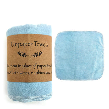 Kit cuisine zéro déchet, essuie-tout lavable motif bleu ciel