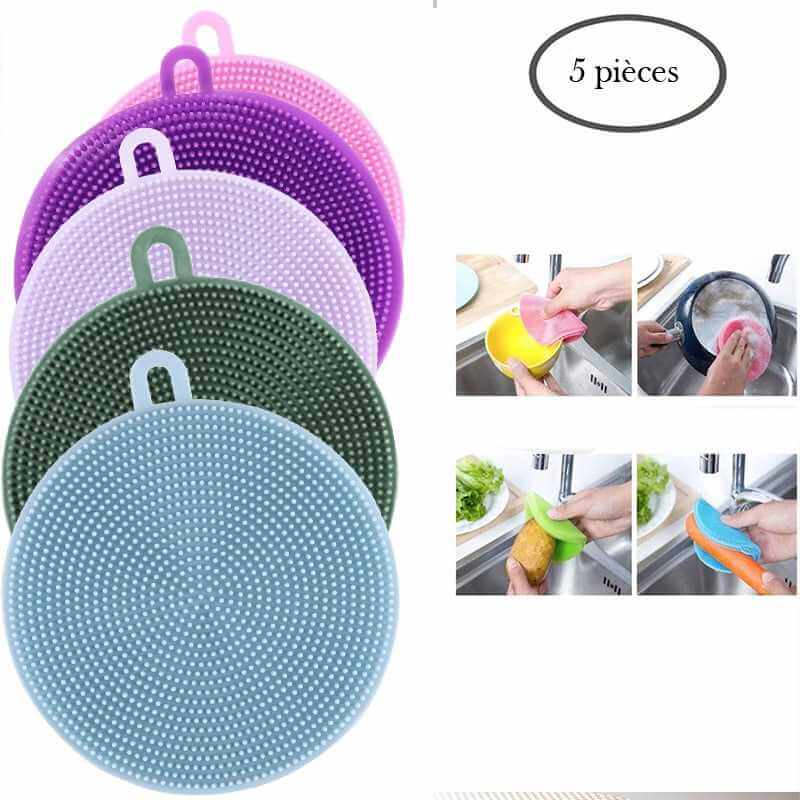 lot 5 eponges silicone